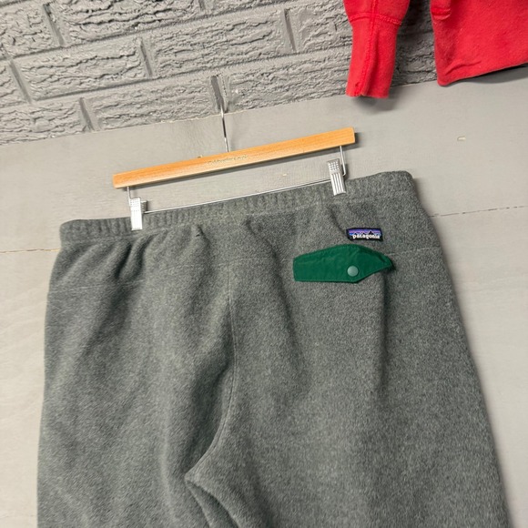 Patagonia Other - Patagonia Synchilla Fleece Pants Mens XXL Grey Green Snap Pocket Joggers 5730